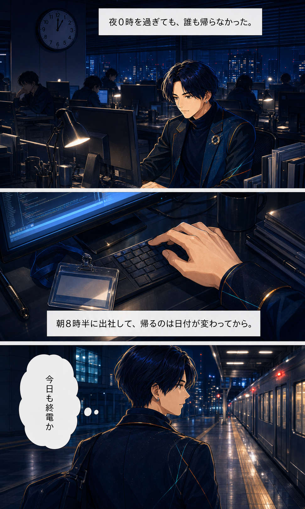 しんのすけ ストーリー漫画 2ページ目 夜0時を過ぎても