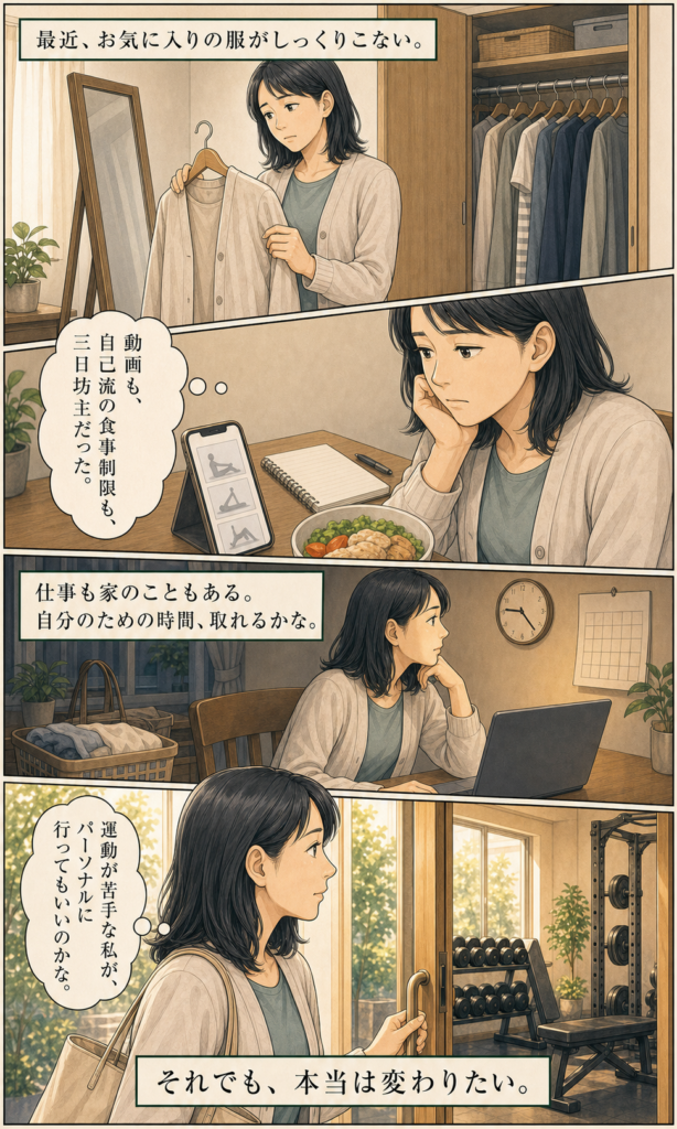 阿部英明 パーソナルトレーニング・プロフィールストーリー漫画 2ページ目