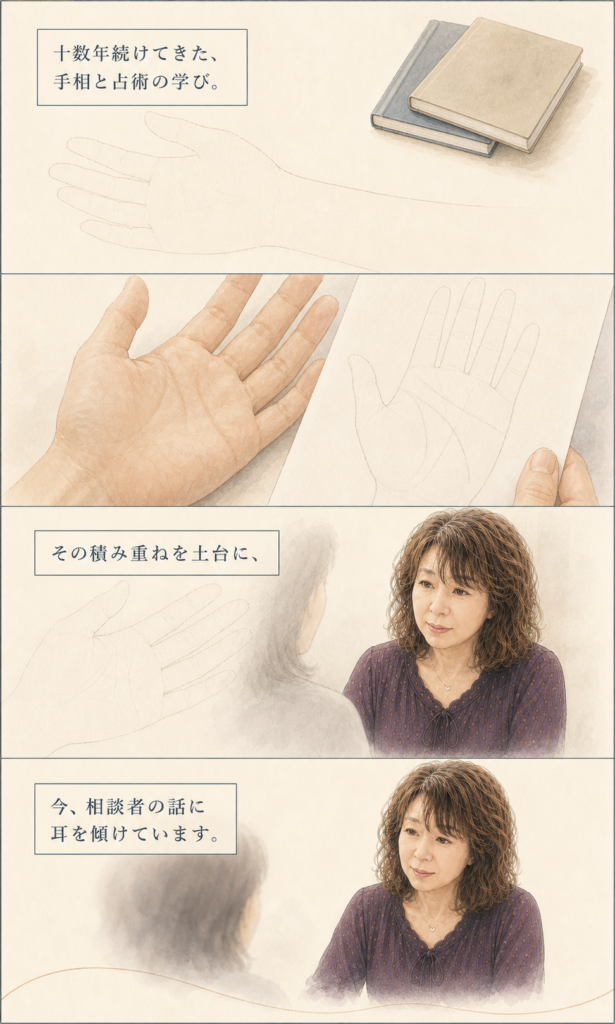 手相鑑定士 紫音華のプロフィールストーリー漫画 17ページ目