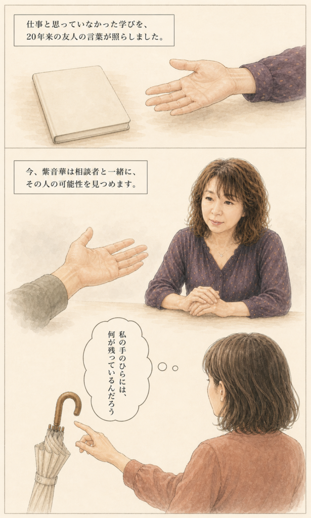 手相鑑定士 紫音華のプロフィールストーリー漫画 21ページ目